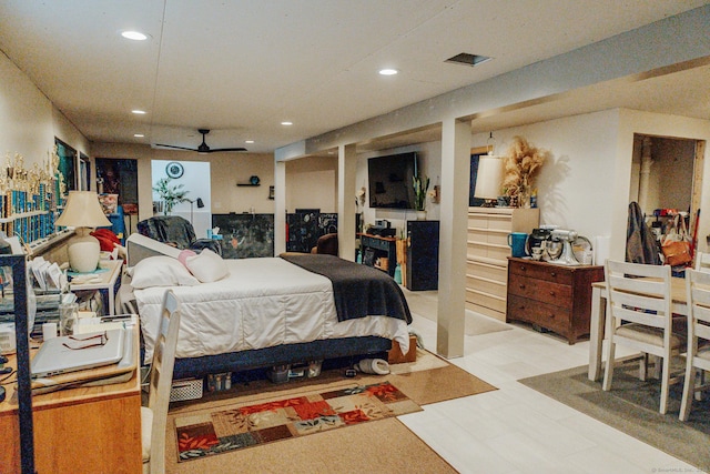 bedroom featuring recessed lighting