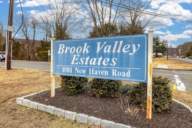 view of community sign