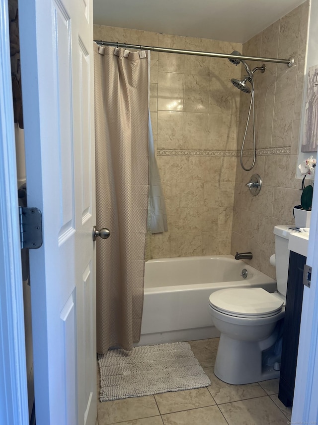 17 Blair St, Milford, CT 06460 - full bath featuring shower / tub combo, tile patterned flooring, vanity, and toilet