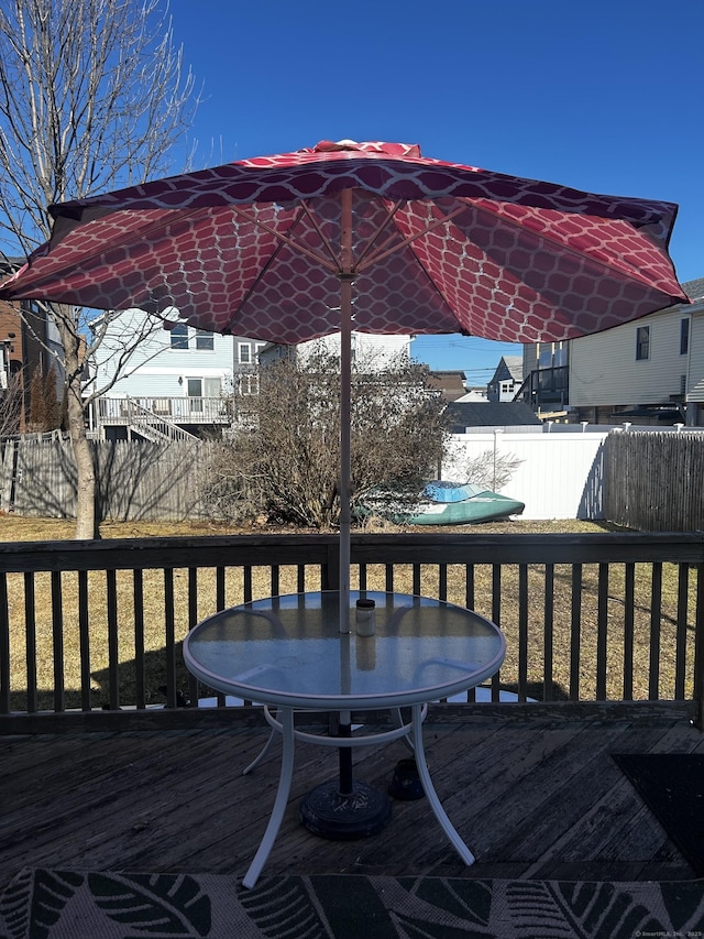 17 Blair St, Milford, CT 06460 - deck featuring outdoor dining area and fence
