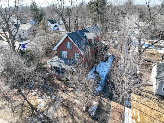 bird's eye view with a residential view