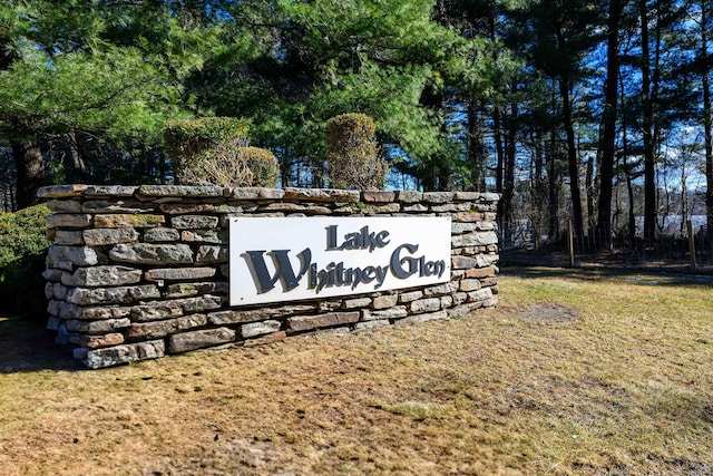 view of community sign