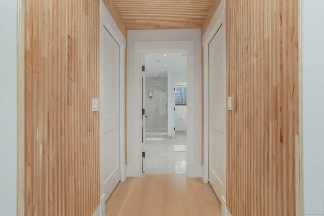 hallway featuring light wood-type flooring