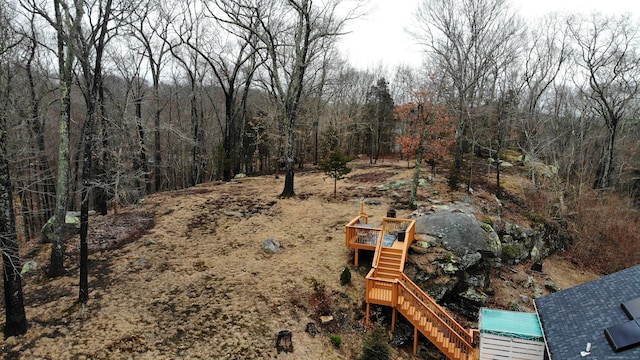 view of yard with stairs