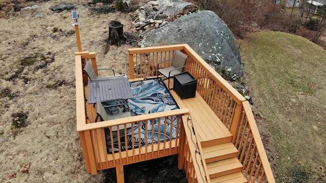 wooden deck with stairway