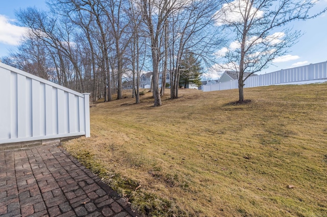 view of yard with fence