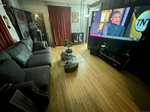 living room with wood-type flooring