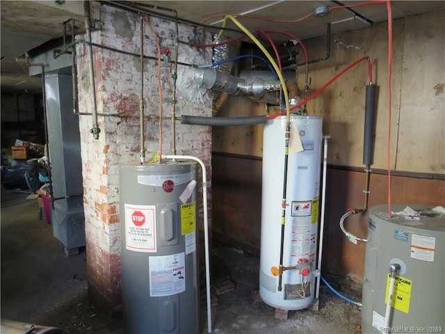 utilities with water heater and gas water heater