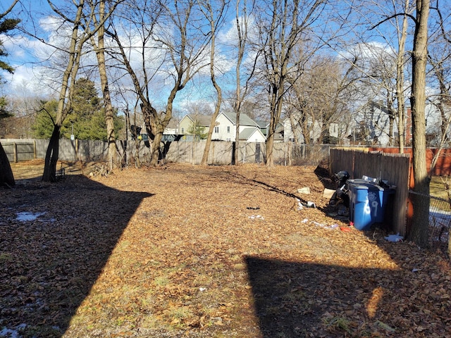 view of yard featuring a fenced backyard