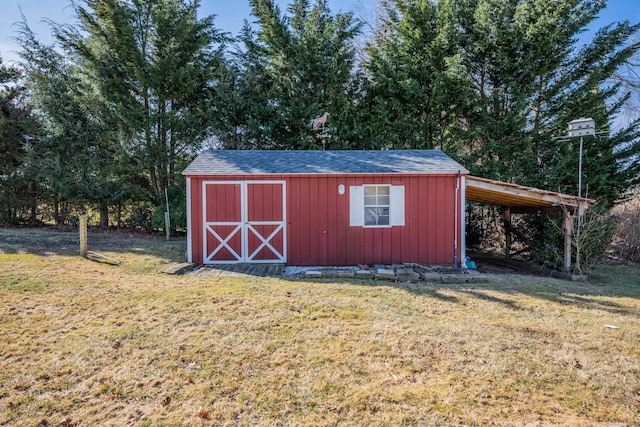 view of shed