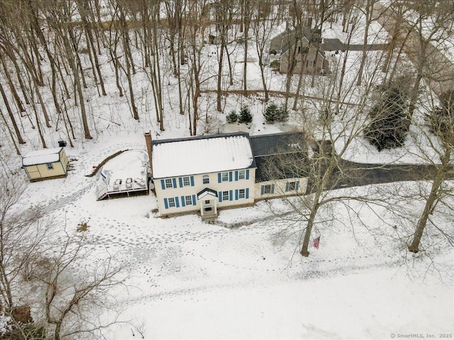 view of snowy aerial view