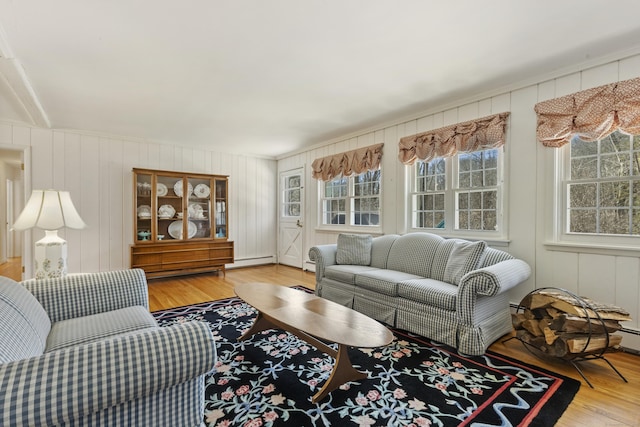 living area featuring wood finished floors