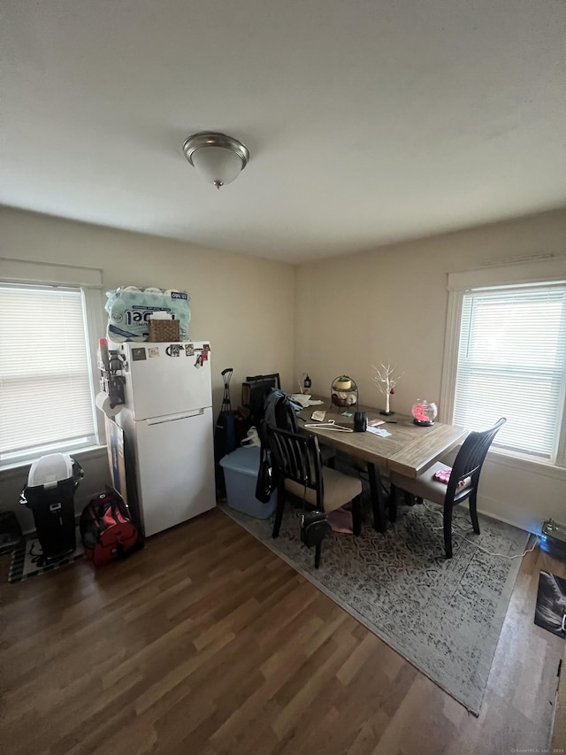 dining area featuring wood finished floors