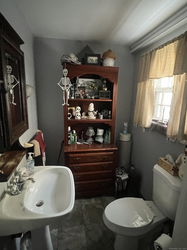 bathroom with toilet and a sink