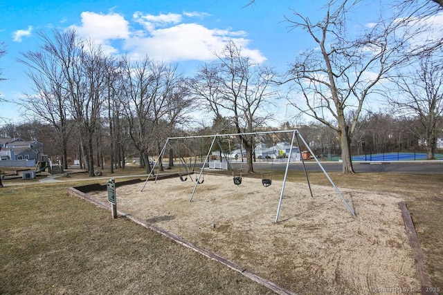 view of community featuring playground community