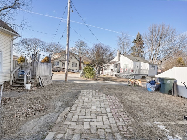 view of road with a residential view