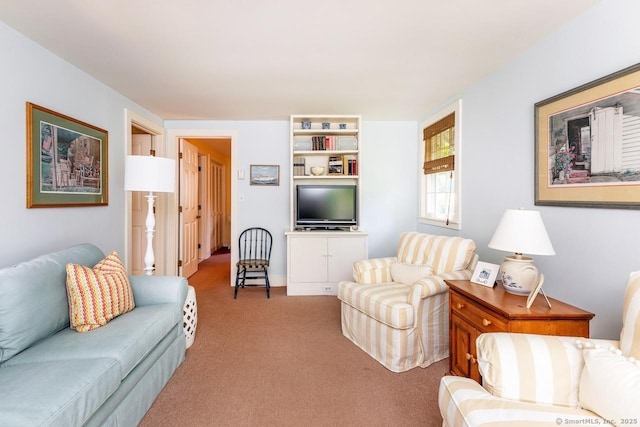 view of carpeted living area