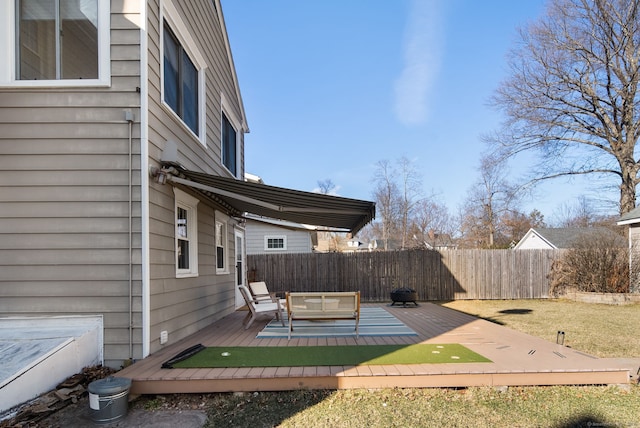 wooden terrace with fence