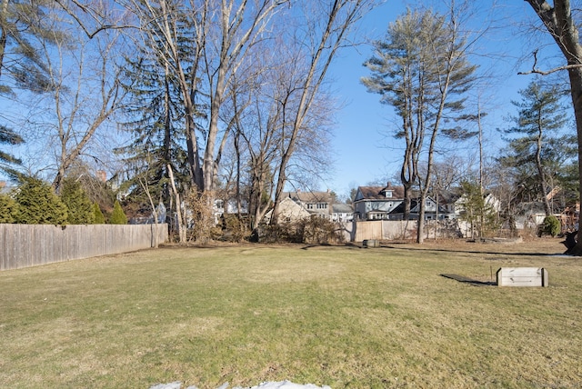 view of yard with fence