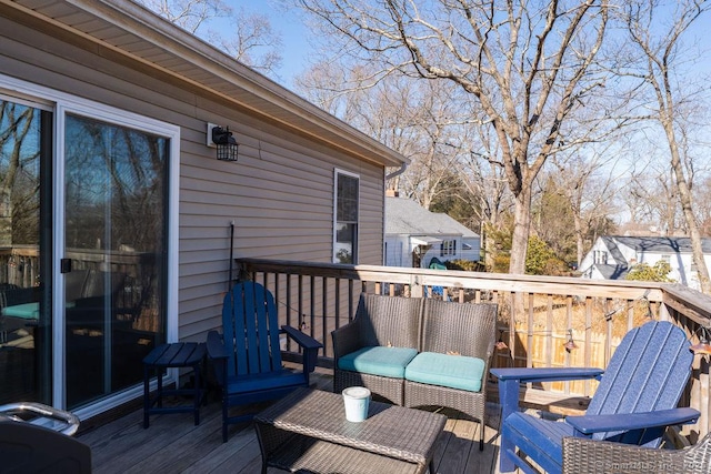 deck with an outdoor living space