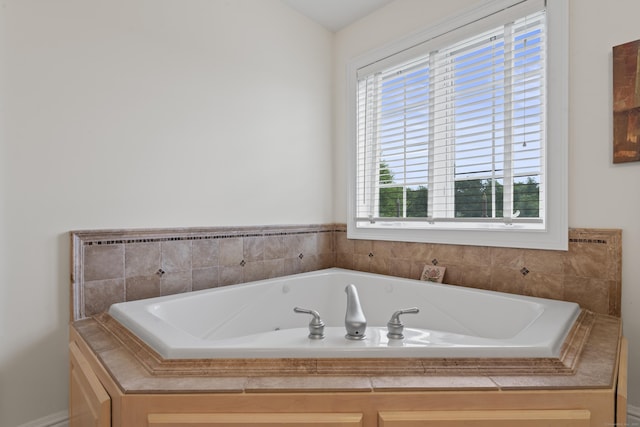 full bathroom with a garden tub