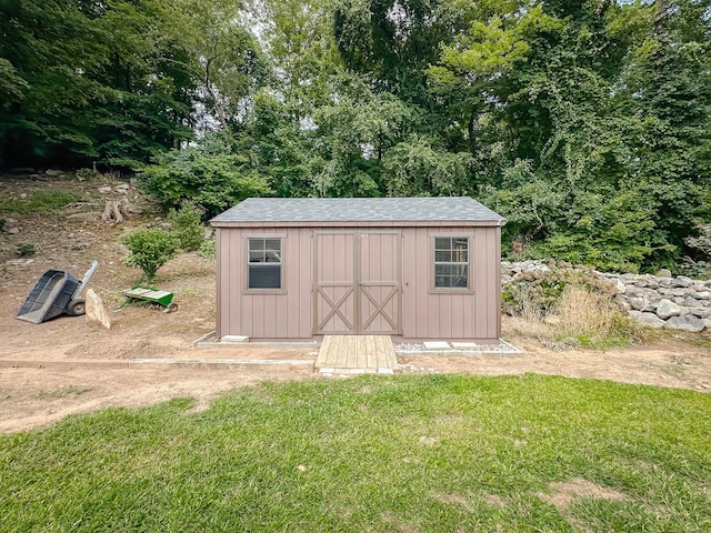 view of shed