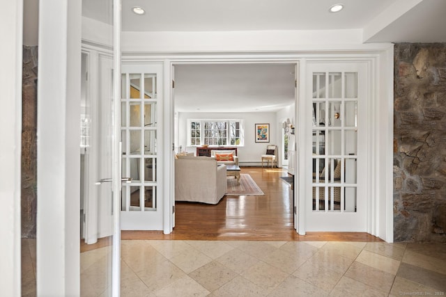 entrance foyer with recessed lighting