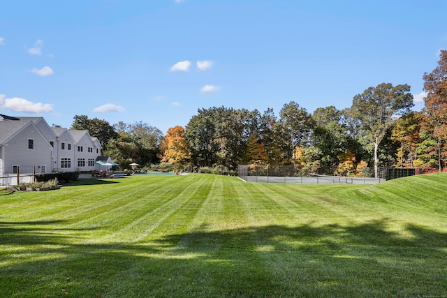 view of yard featuring fence