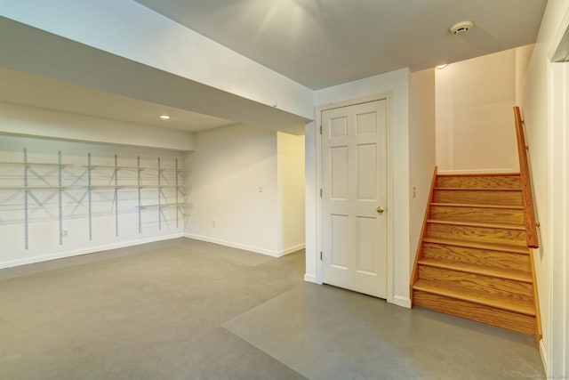 37 Skyline Dr, Groton, CT 06340 - basement featuring stairs and recessed lighting