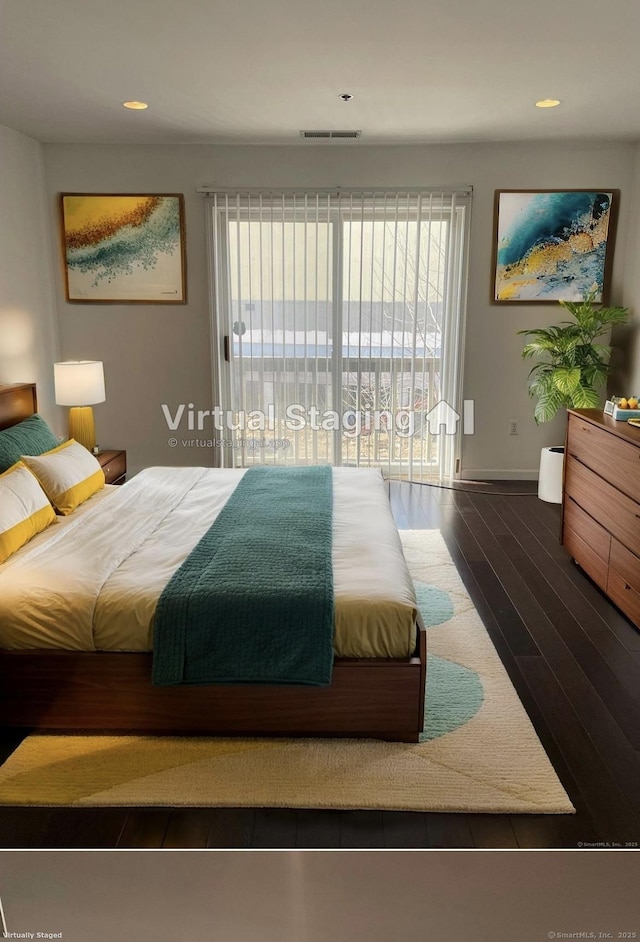 2660 N Ave Unit 110, Bridgeport, CT 06604 - bedroom with multiple windows, access to exterior, wood finished floors, recessed lighting, and baseboards