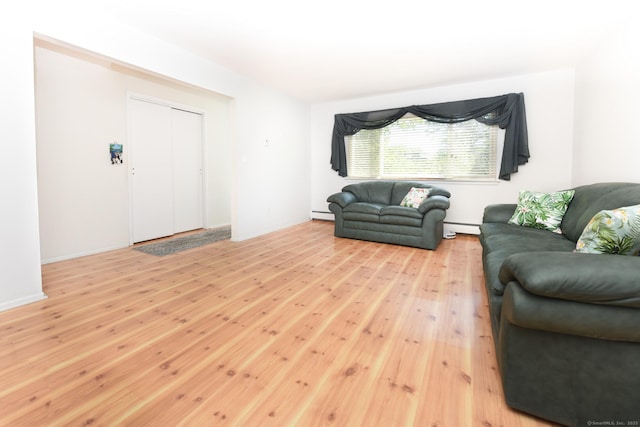 333 Vincellette St Unit 16, Bridgeport, CT 06606 - living room with baseboard heating and light wood-style flooring