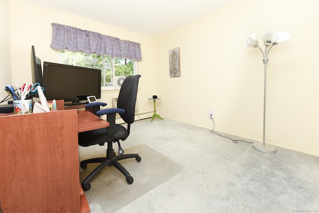 333 Vincellette St Unit 16, Bridgeport, CT 06606 - carpeted home office with a baseboard heating unit