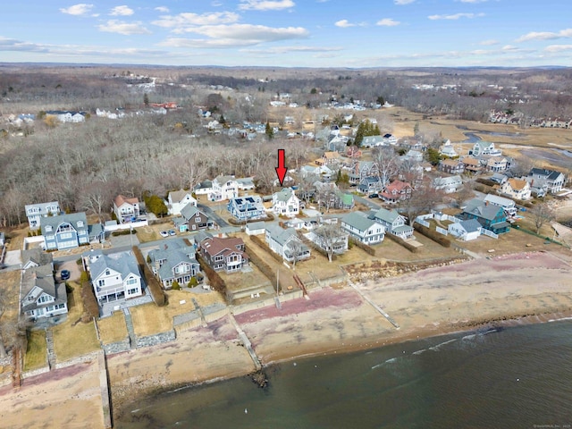 birds eye view of property with a residential view