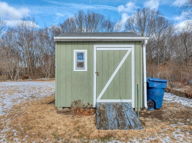 view of shed