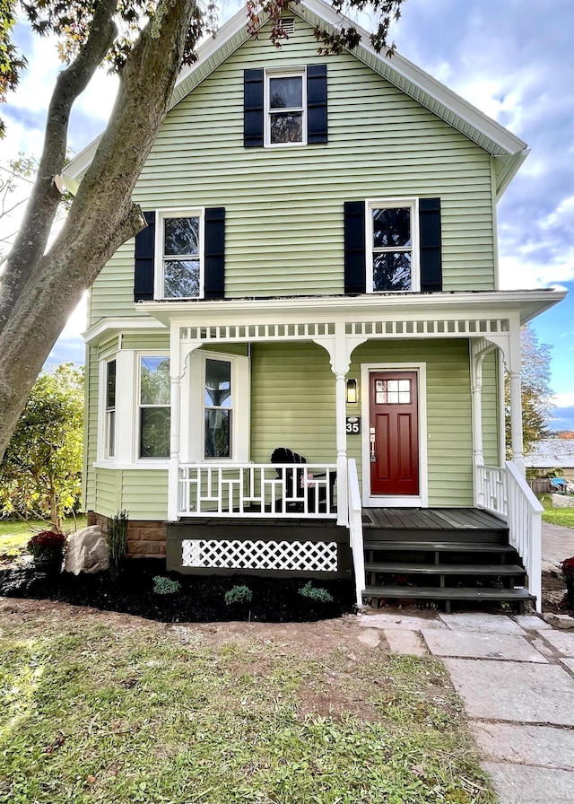 view of front of property with a porch