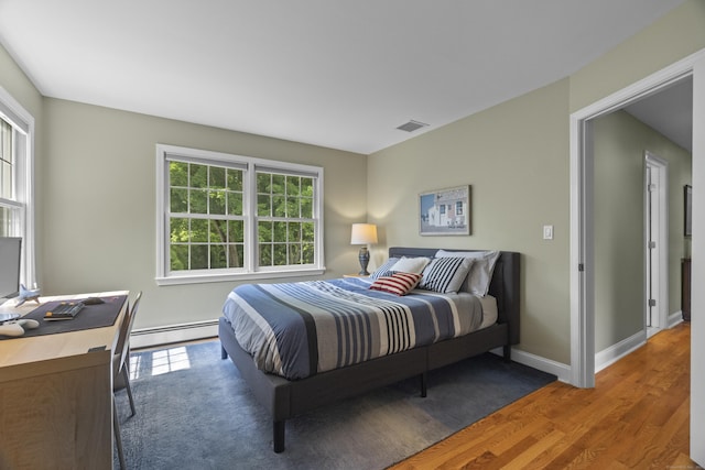 3 Spencer Ct, Clinton, CT 06413 - bedroom featuring a baseboard radiator, wood finished floors, and baseboards
