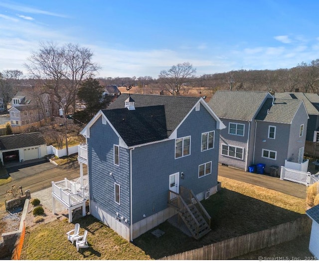 aerial view with a residential view