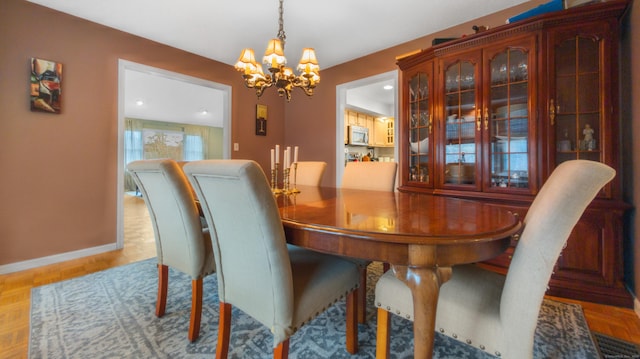 1557 Georges Hill Rd, Southbury, CT 06488 - dining space featuring a chandelier and recessed lighting
