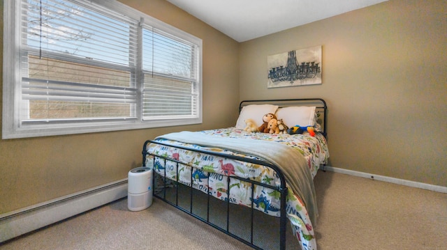 1557 Georges Hill Rd, Southbury, CT 06488 - bedroom featuring a baseboard heating unit and carpet flooring