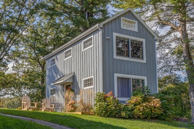 exterior space featuring board and batten siding