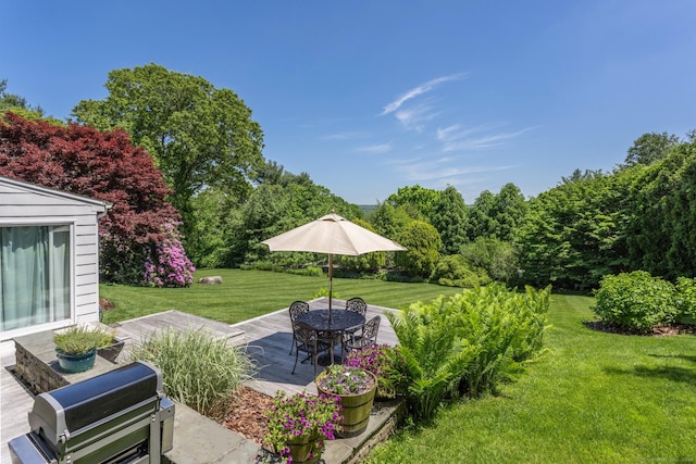 view of yard with a patio area