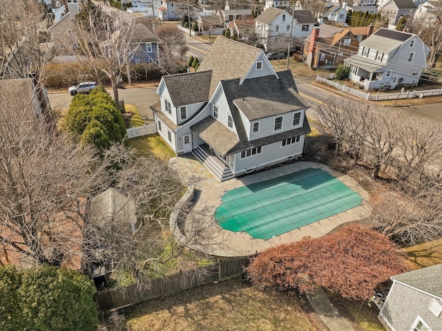 aerial view with a residential view