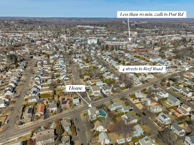 drone / aerial view featuring a residential view