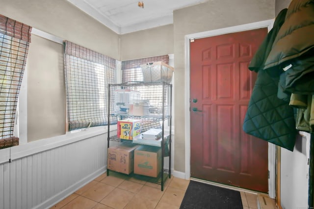 foyer with light tile patterned floors