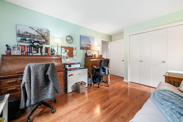 office area featuring wood finished floors