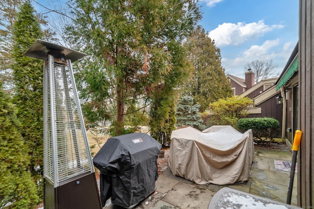 view of patio with a grill