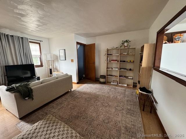 living room with wood finished floors