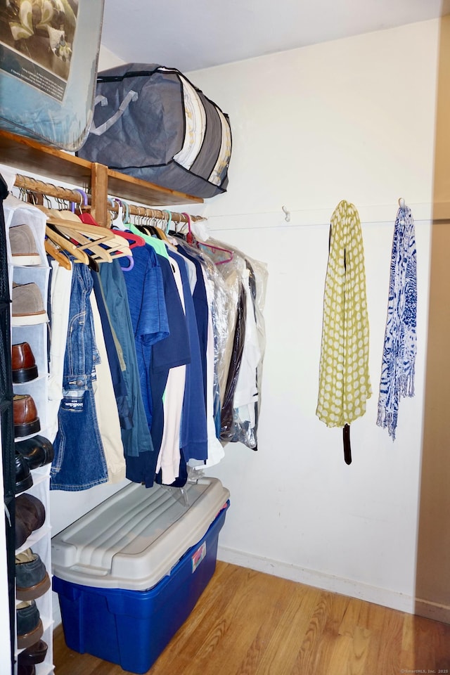 spacious closet featuring wood finished floors