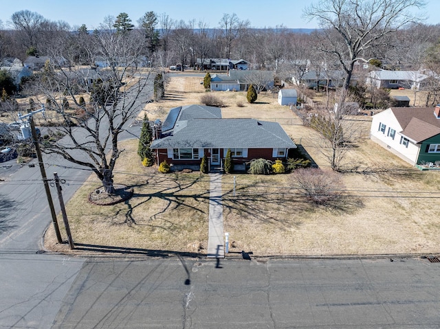 drone / aerial view with a residential view