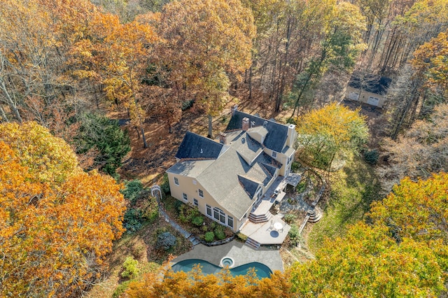 bird's eye view with a forest view